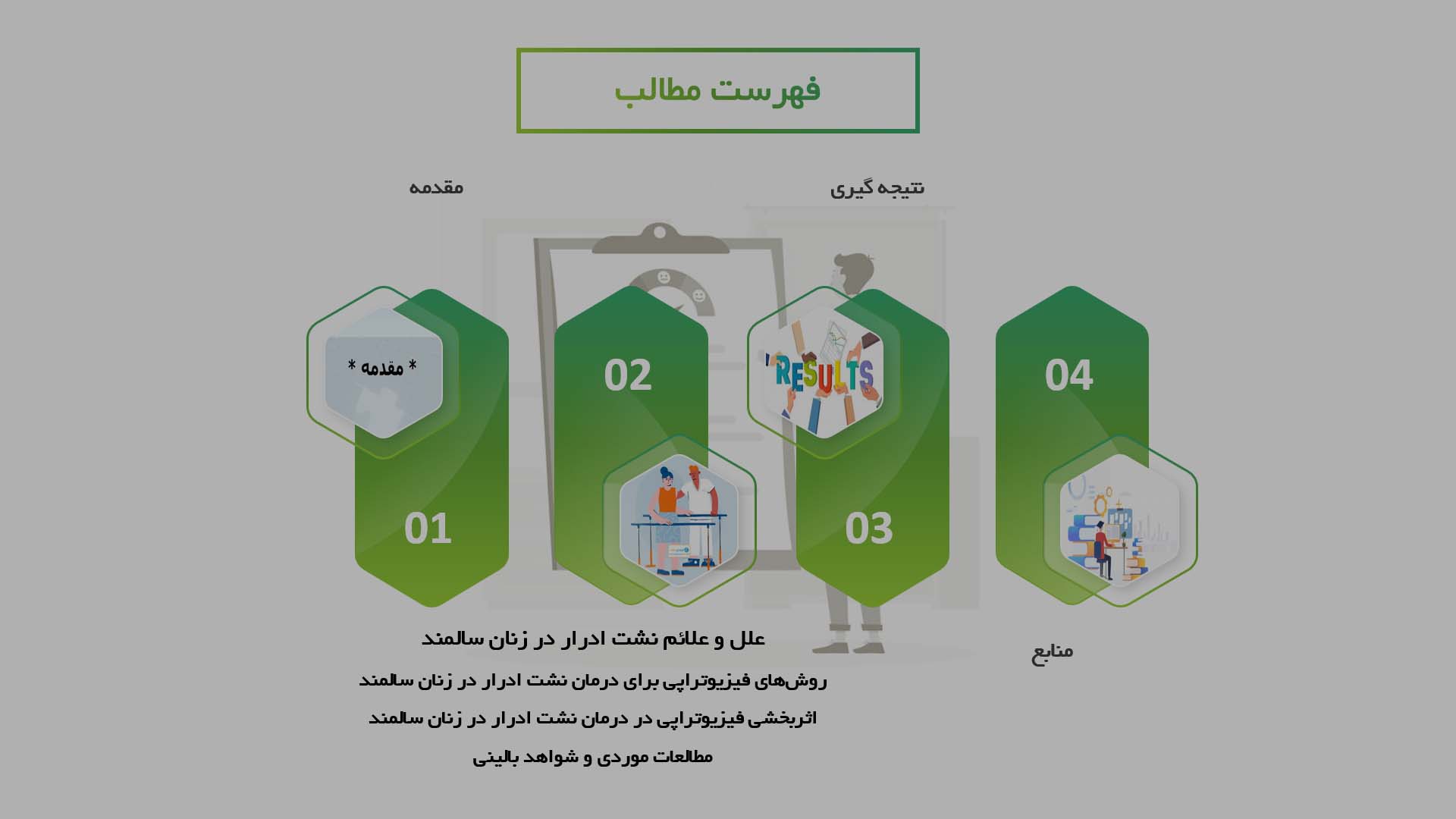 پاورپوینت در مورد اثربخشی فیزیوتراپی در درمان نشت ادرار در زنان سالمند